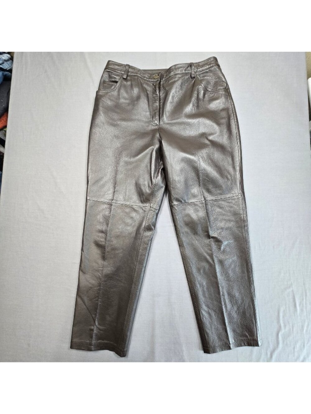 Tower Hill Collection Womens Size 16 Brown Leather Pants Straight Leg
